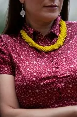 Collier ethnique de perles oranges