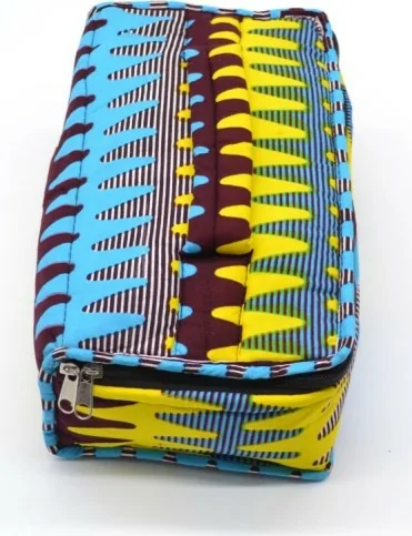 Trousse de toilette artisanale en tissu Wax