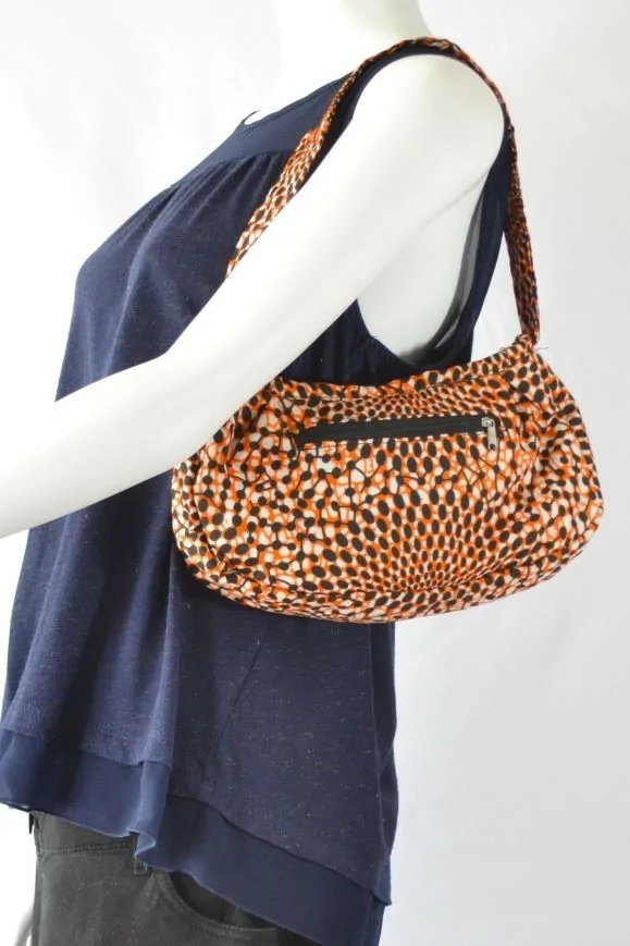 Petit Sac à main tendance en tissu Wax orange