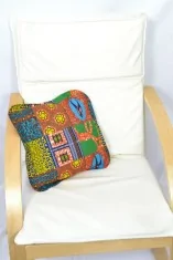 Taie de coussin multicolore en wax Taie de coussin multicolore en wax