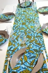 Parure de table avec chemin de table et serviettes en wax