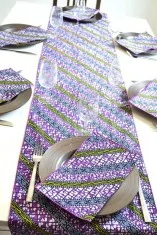 Parure de table avec chemin de table et serviettes en wax