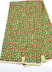 Tissu Wax rouge à fleur au Mètre - STANDARD