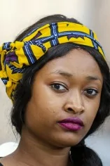 Bandeau en Wax bleu et blanc