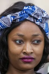 Bandeau en Wax bleu et blanc