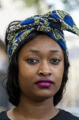 Chouchou en tissu wax vert