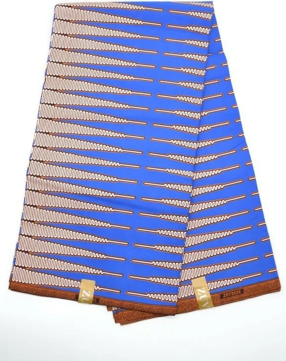 Tissu Wax bleu au Mètre - STANDARD