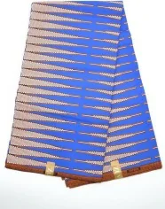 Tissu wax jaune et marron au mètre - PREMIUM