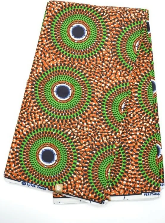 Tissu wax motifs circulaires au Mètre - STANDARD