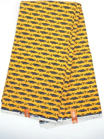 Tissu Wax jaune au Mètre - STANDARD