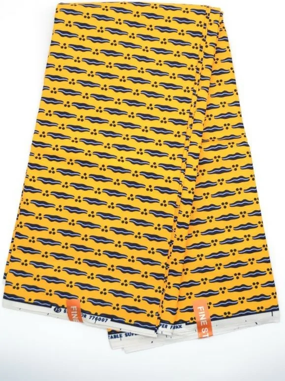 Tissu Wax jaune au Mètre - STANDARD