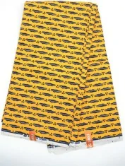 Tissu Wax orange au Mètre - STANDARD