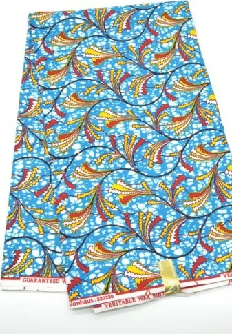 Tissu Wax coloré bleu au Mètre - STANDARD