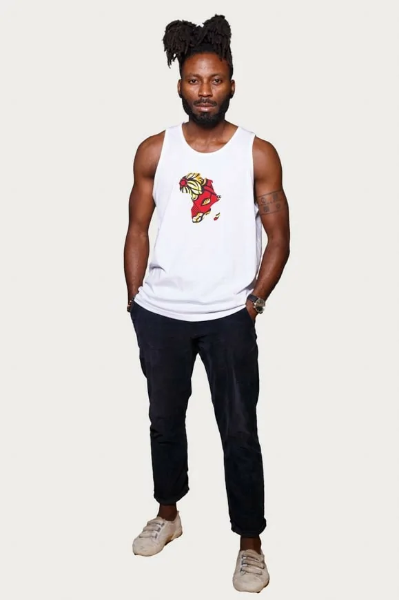 Débardeur blanc customisé tissu wax