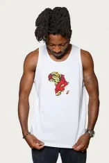 Débardeur blanc customisé tissu wax