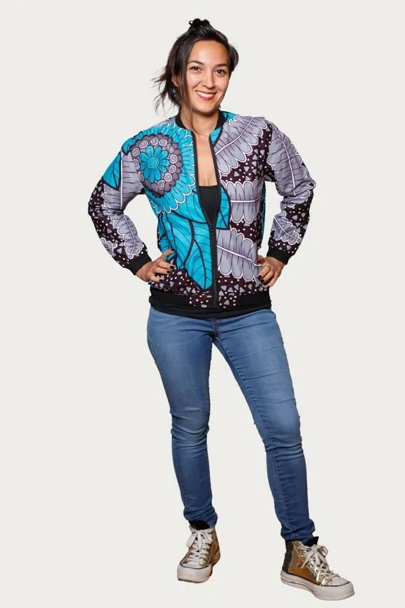 Veste Bombers en tissu Wax - FEMME