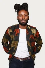 Veste bombers tissu wax motifs éléphants