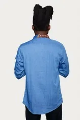 Chemise en jean et tissu wax Homme