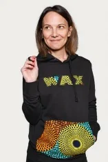 Sweat à capuche noir et tissu wax