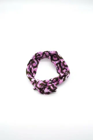 Bandeau en tissu wax violet (avec fil aluminium)