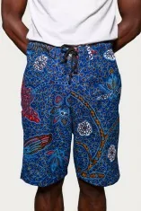 Bermuda en tissu wax bleu