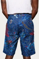 Bermuda en tissu wax bleu