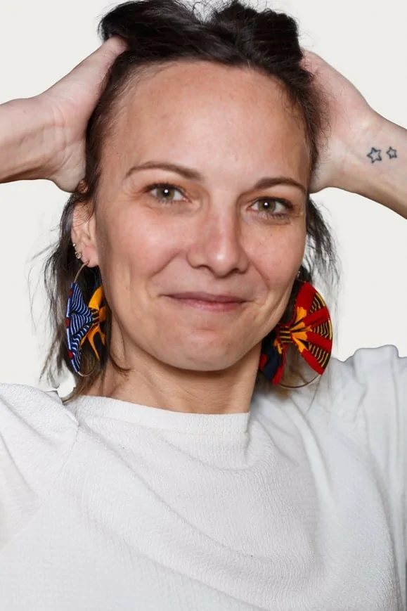 Boucles d'oreilles rouge et jaune en tissu wax