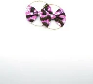 Boucles d'oreilles créoles violettes en tissu wax