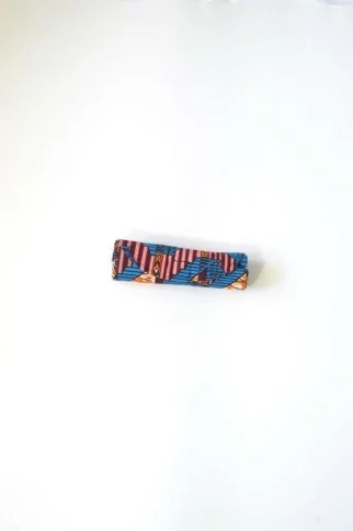 Tote Bag bleu et orange en tissu Wax