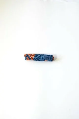 Tote Bag orange avec cercles bleus en tissu Wax