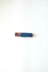 Tote Bag orange avec cercles bleus en tissu Wax