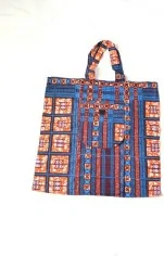 Tote Bag africain en tissu Wax orange et bleu