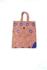 Tote Bag en tissu Wax 100% coton rouge et bleu