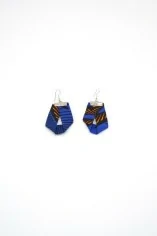 Boucles d'oreilles bleues en tissu africain