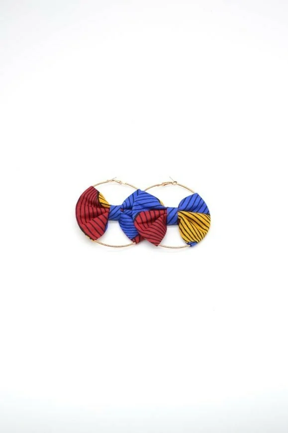 Boucles d'oreilles créoles en wax