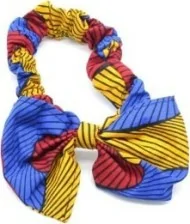 Bandeau jaune, bleu et rouge en tissu wax pour enfant