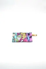 Trousse rectangulaire en tissu wax multicolore