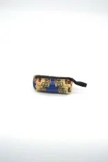 Mini trousse bleu et beige en tissu wax