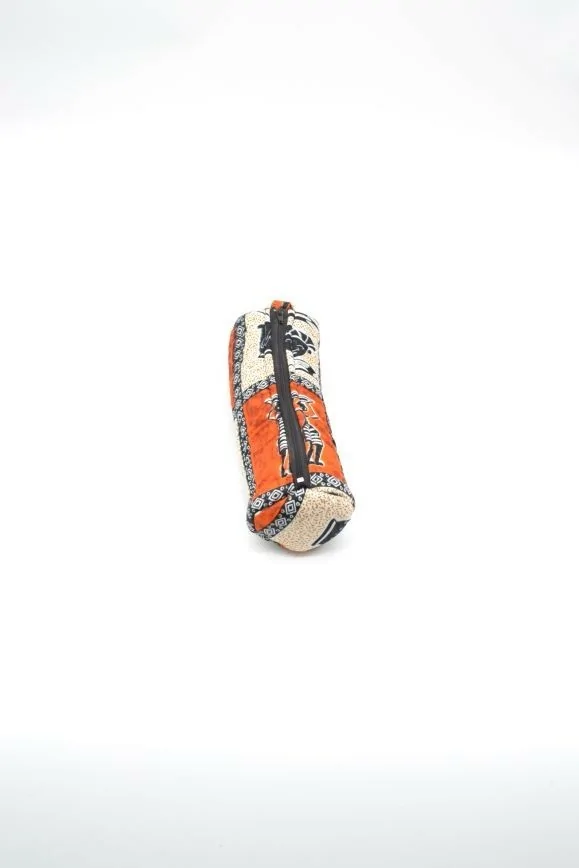 Trousse ronde en Wax avec doublure intérieure