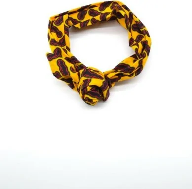 Bandeau cheveux semi rigide jaune, rouge et noir