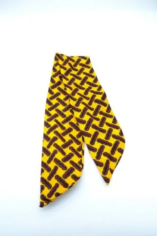 Bandeau cheveux semi rigide jaune, rouge et noir