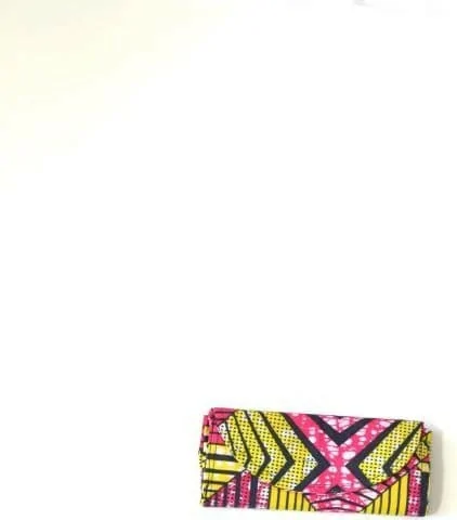 Tote bag en tissu wax jaune, rose, violet et rouge