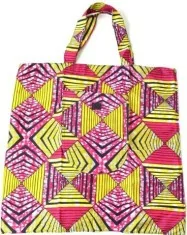 Tote bag en tissu wax rose, violet et rouge