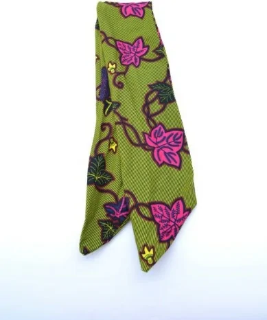 Bandeau cheveux semi rigide en tissu wax vert et violet