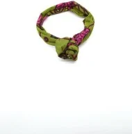 Bandeau cheveux semi rigide en tissu wax vert et violet Bandeau cheveux semi rigide en tissu wax vert et violet
