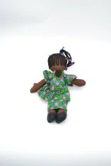 Poupée de chiffon avec carreaux rouges et verts (grande)