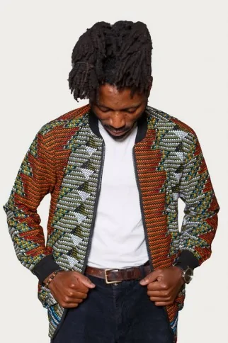 Veste bombers réversible orange et grise