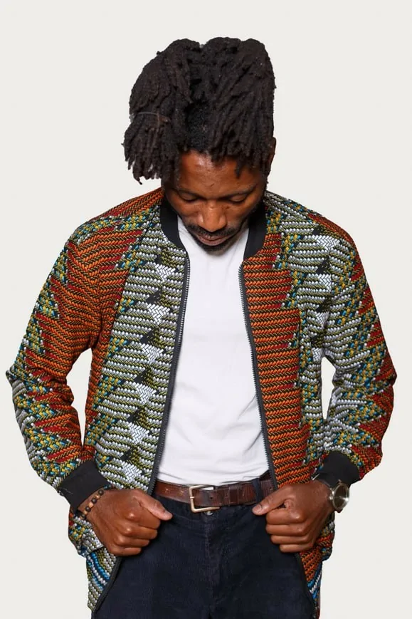 Veste bombers réversible orange et grise