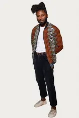 Veste bombers réversible orange et grise