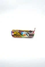 Trousse scolaire en tissu wax multicolore